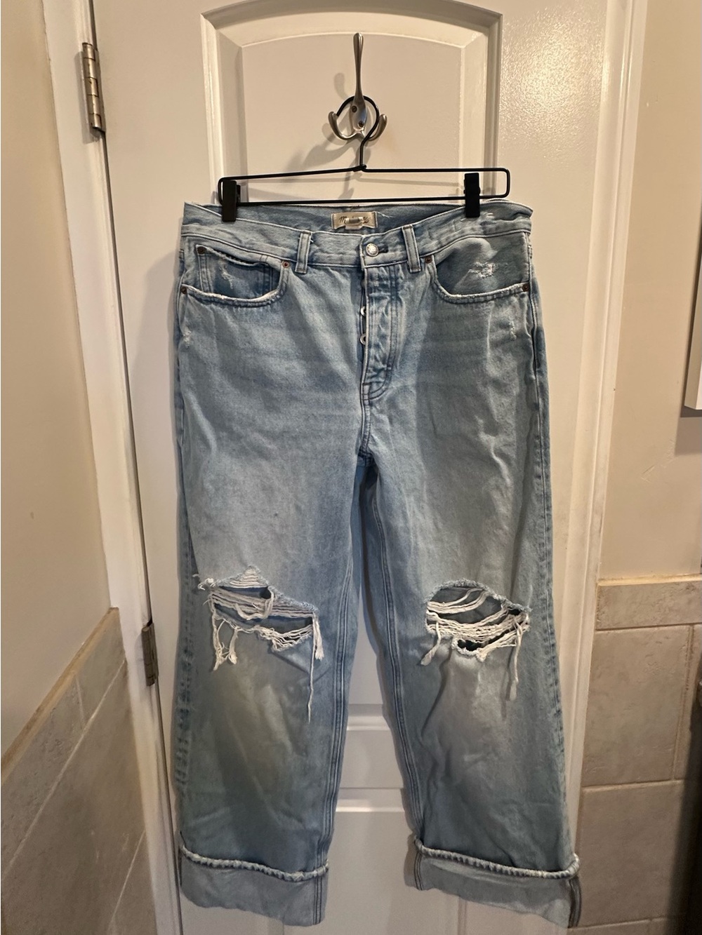 Madewell Light Blue Distressed Boyfriend Jeans